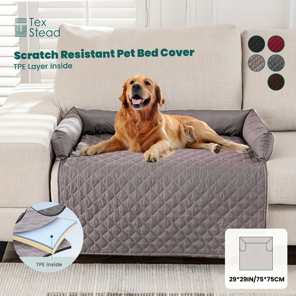 Premium Pet Sofa Protector with Bolster Cushions.