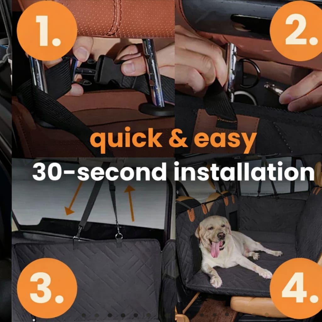 Heavy-Duty Dog Car Seat Extender – (Hard Bottom) - No More Falling Between Seats