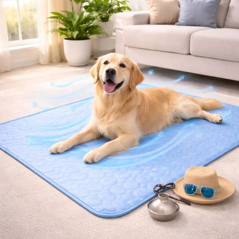 Dog relaxing on CoolPaws cooling mat