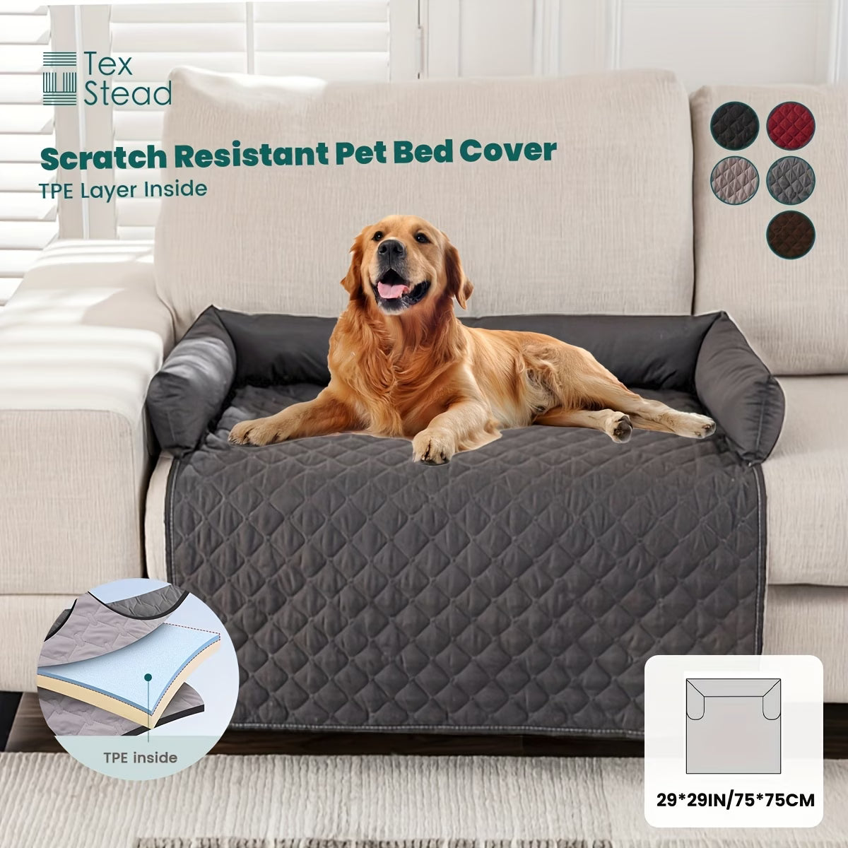 Premium Pet Sofa Protector with Bolster Cushions.